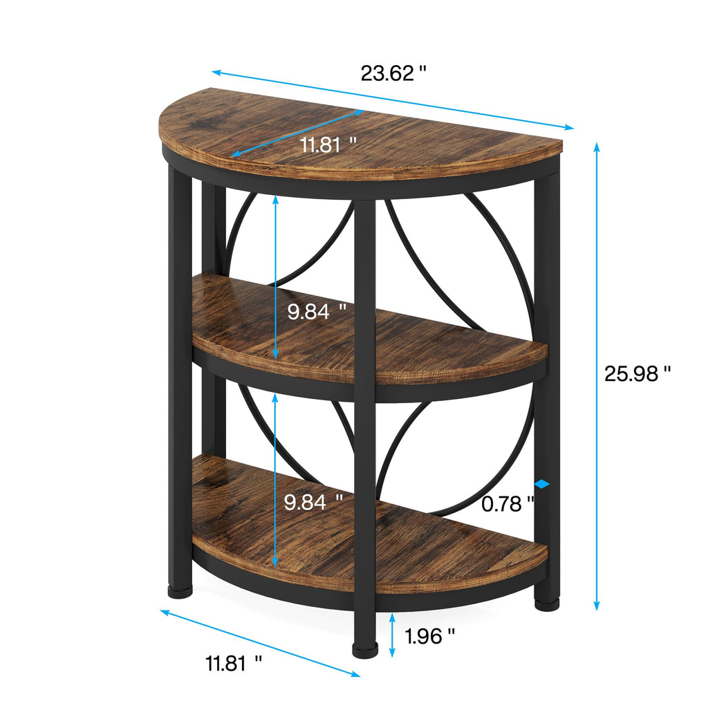Half Round 3-Tier Metal End Table P2081