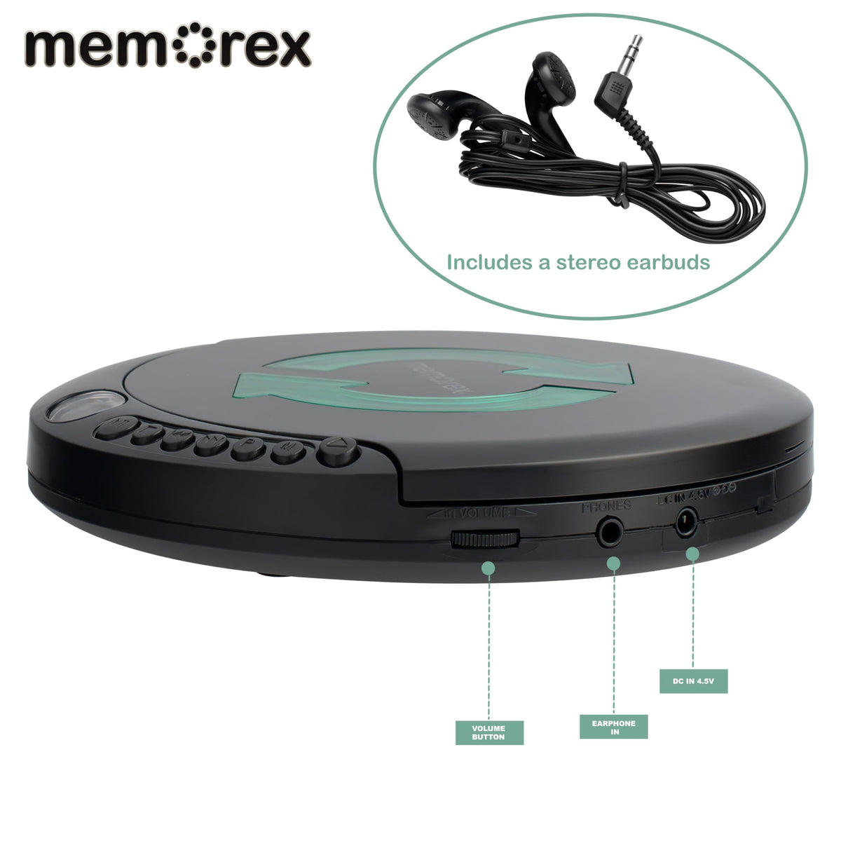 Portable CD Player with Anti-Shock Technology K93370