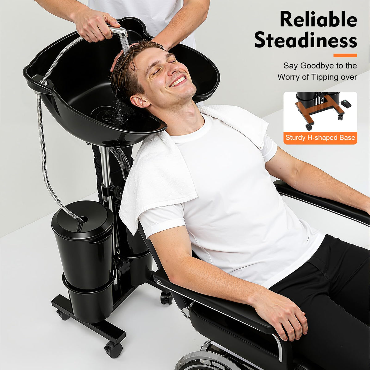 Portable Height Adjustable Shampoo Bowl with Electric Pump K51403