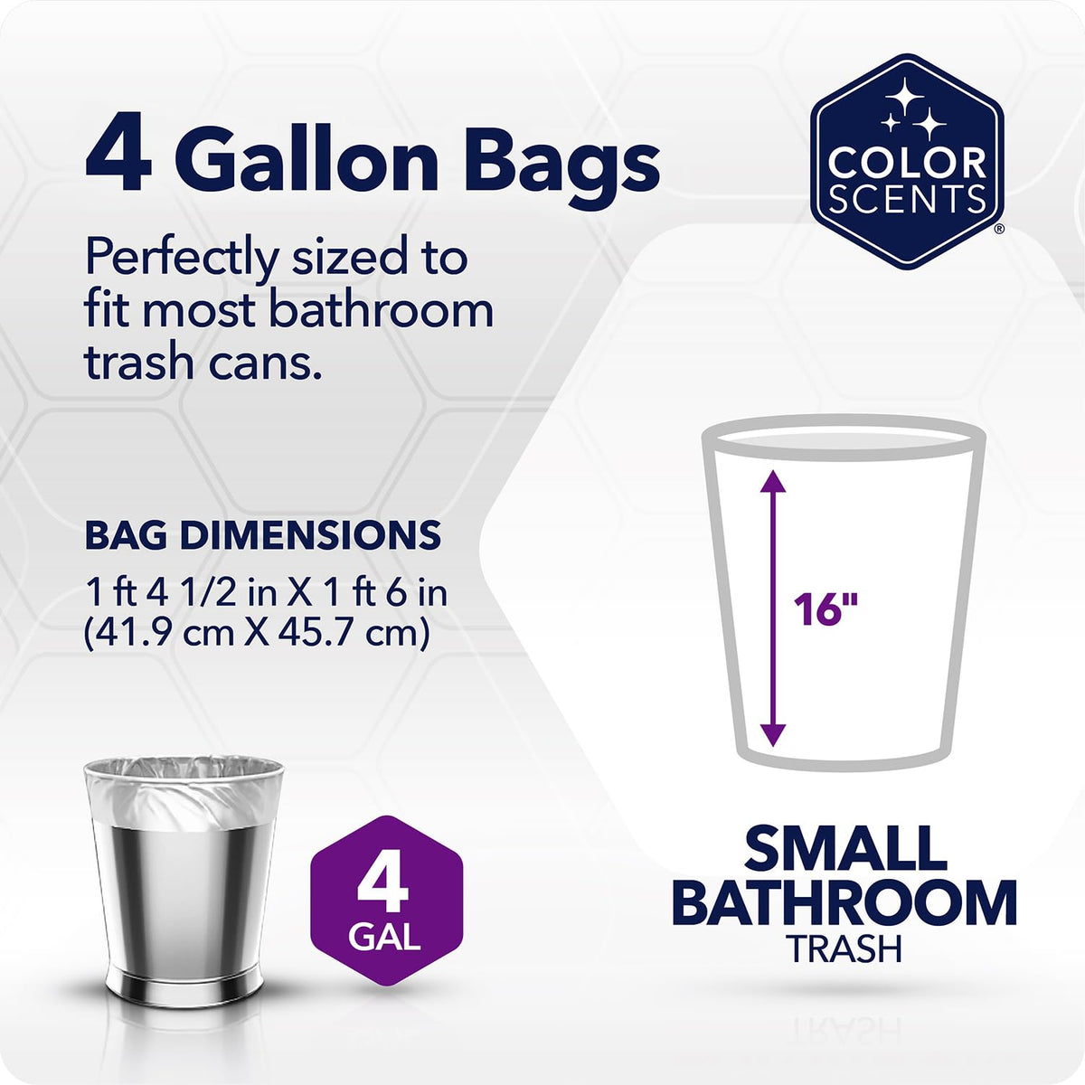 4 Gallon Lavender Trash Bags 80 Count G525