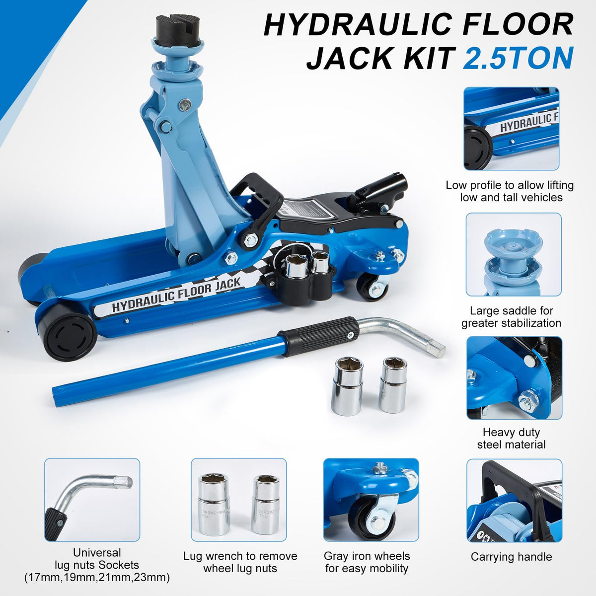 2.5 Ton Low Profile Hydraulic Floor Jack Kit D72826