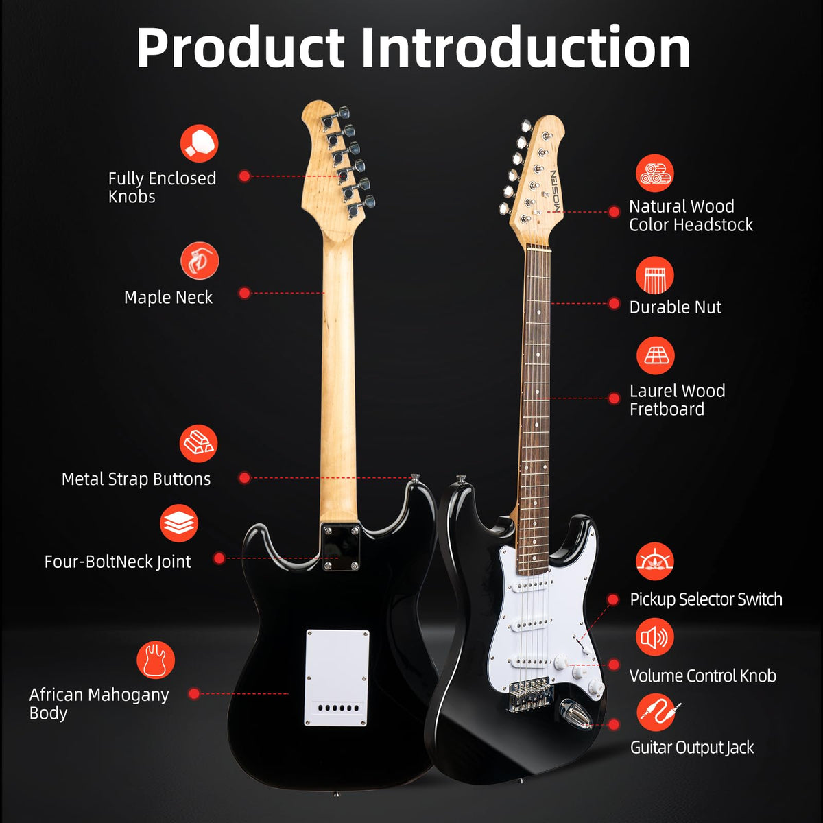 39" Electric Guitar Set with Amp Bag Tuner J27955