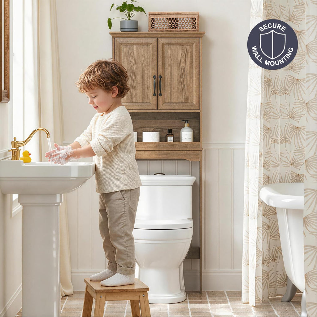 Over the Toilet Storage Cabinet with Doors A7739