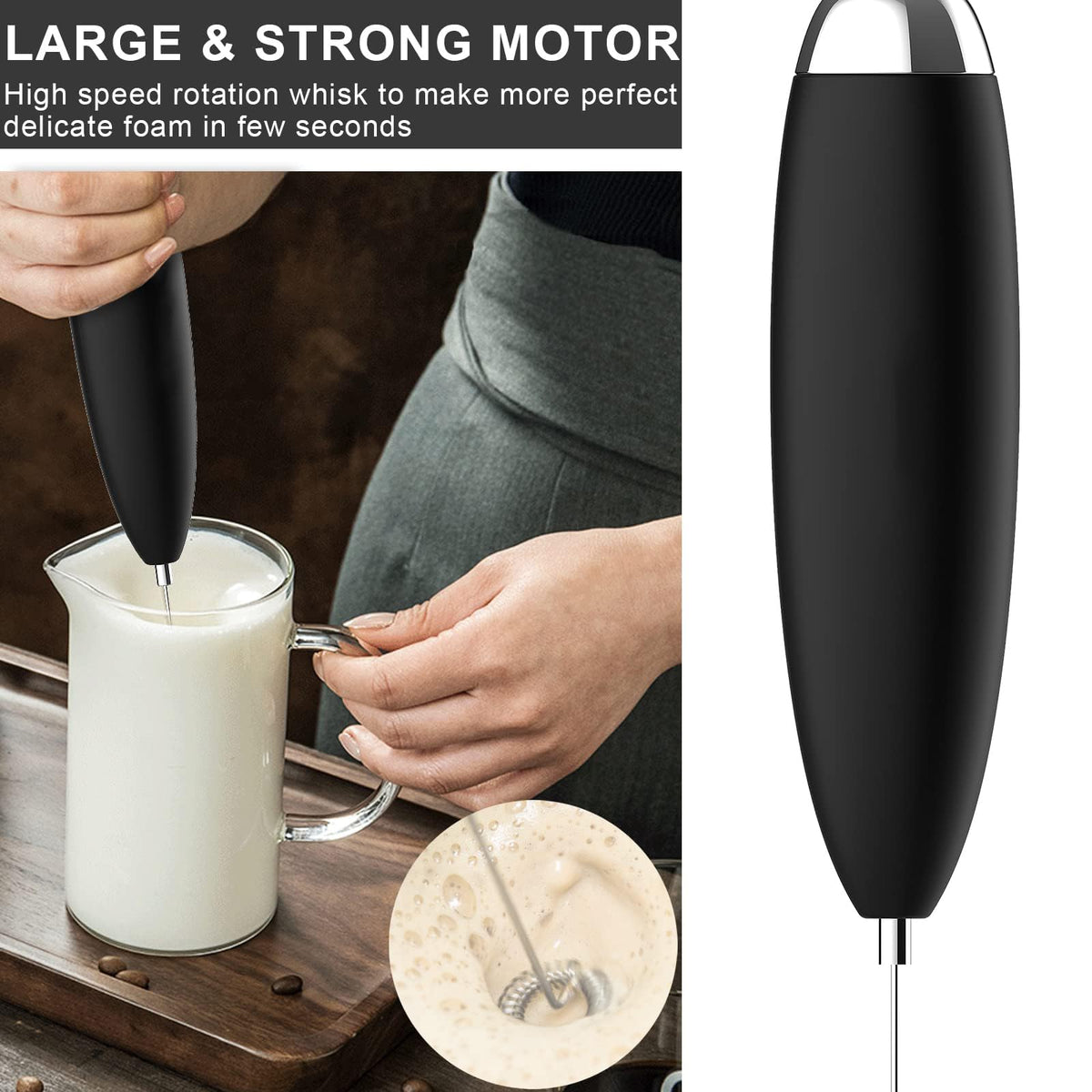 Electric Handheld Milk Frother Drink Mixer X34143