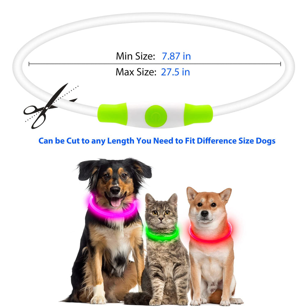 LED Dog Collar USB Rechargeable Green S522186