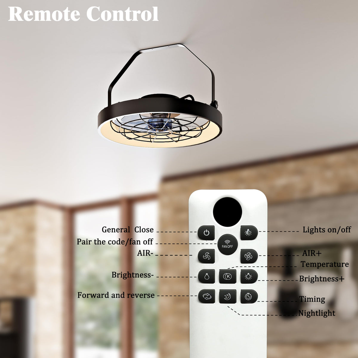 20 Inch Plug In Wall Mount Fan with Light P14517