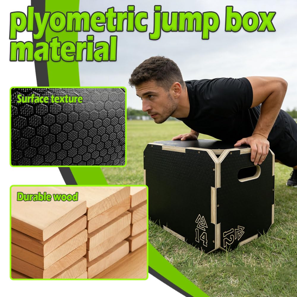 3 in 1 Non-Slip Wooden Plyometric Jump Box G84955