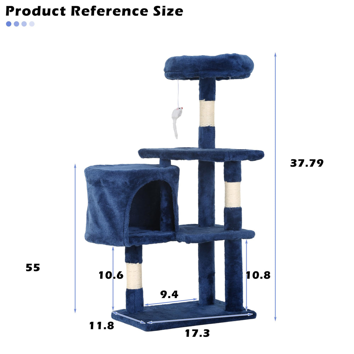 36 Inch Tall Cat Tree with Sisal Rope V39870