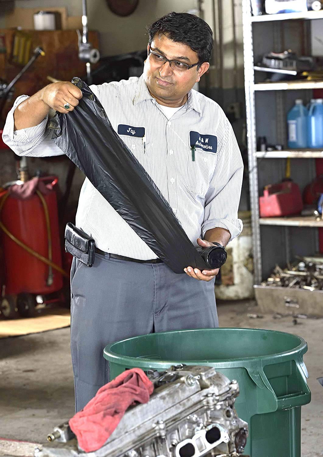40-45 Gallon Black Heavy Duty Trash Bags Pack of 100 U49529