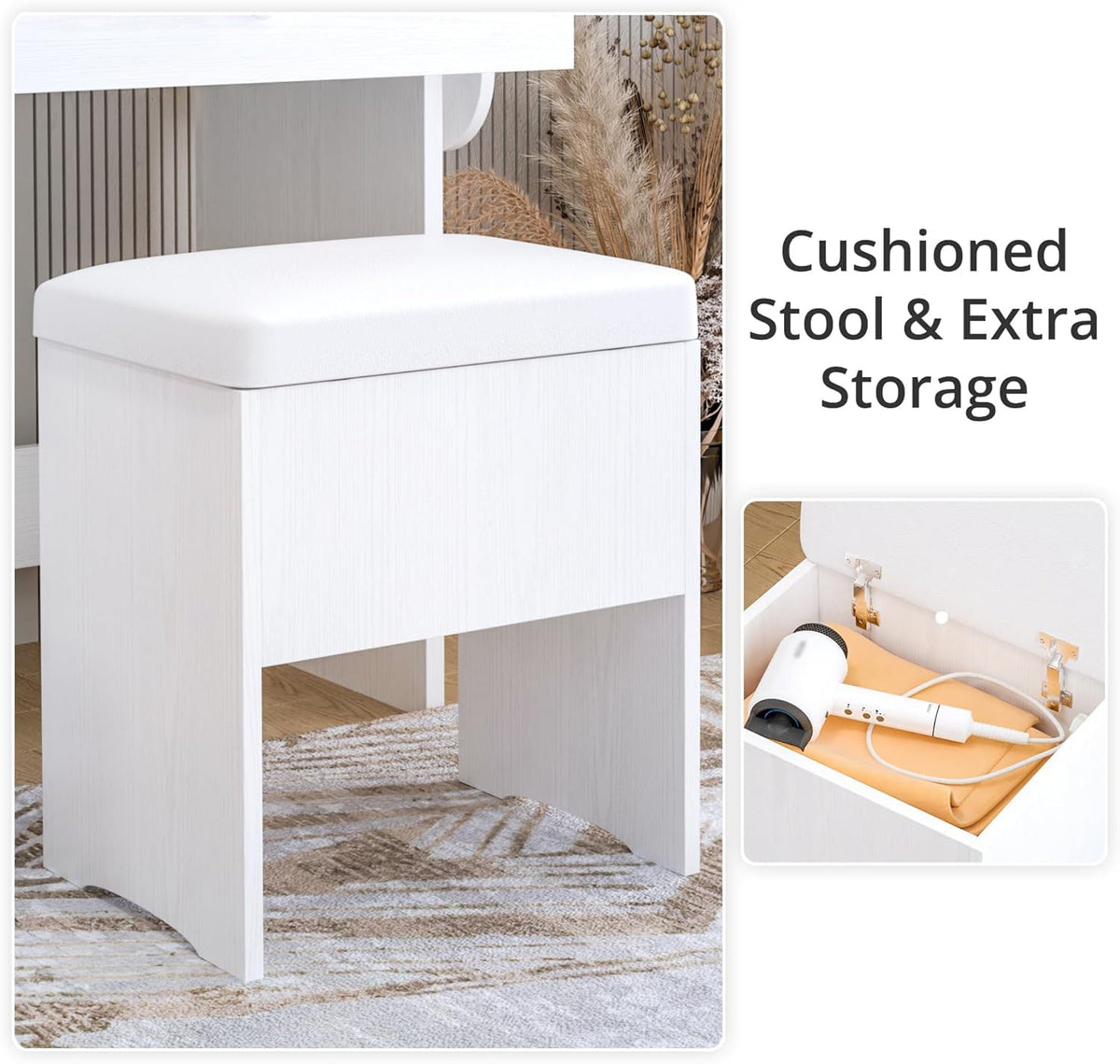Vanity Desk with Charging Station N413