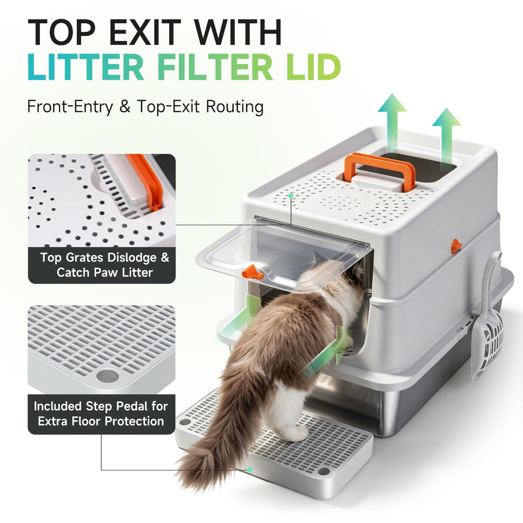 XL Stainless Steel Cat Litter Box X37138