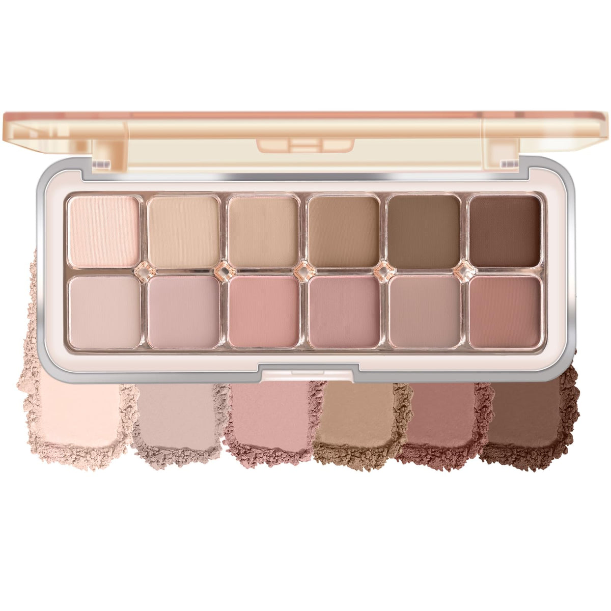 12 Color Grey Pink Eyeshadow Palette with Brush O1153