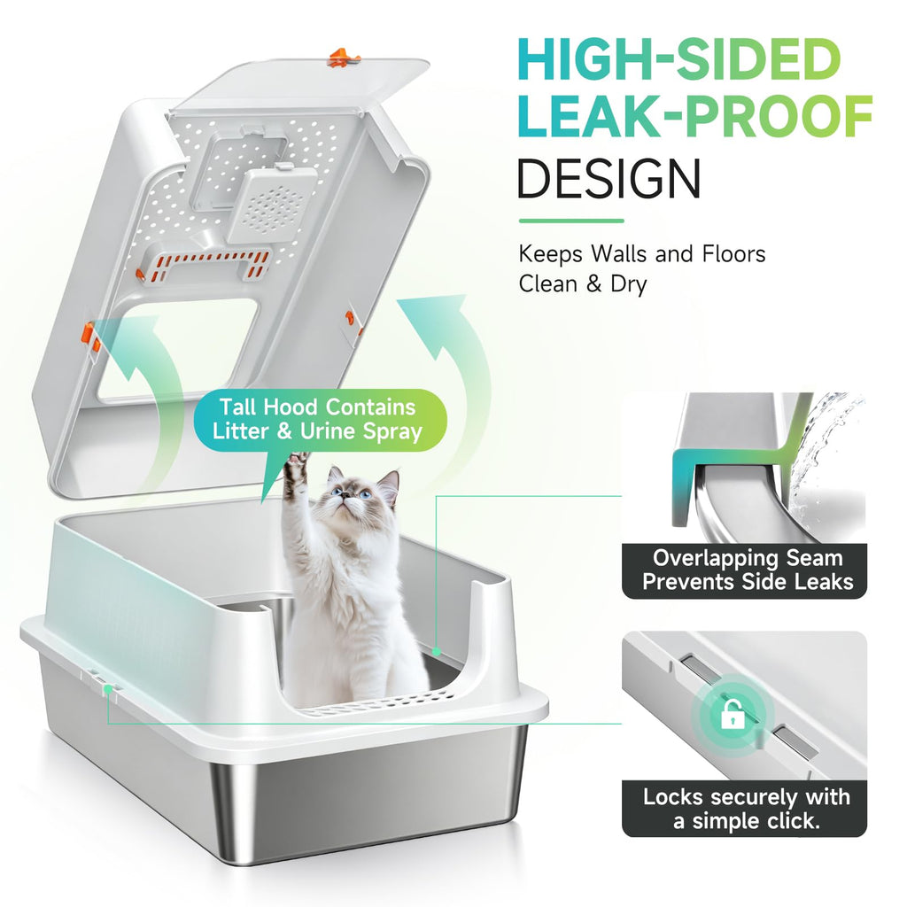 XL Stainless Steel Cat Litter Box X37138