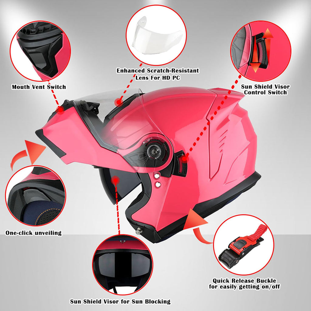 Modular Flip up Dual Visor Full Face Motorcycle Helmet V421857