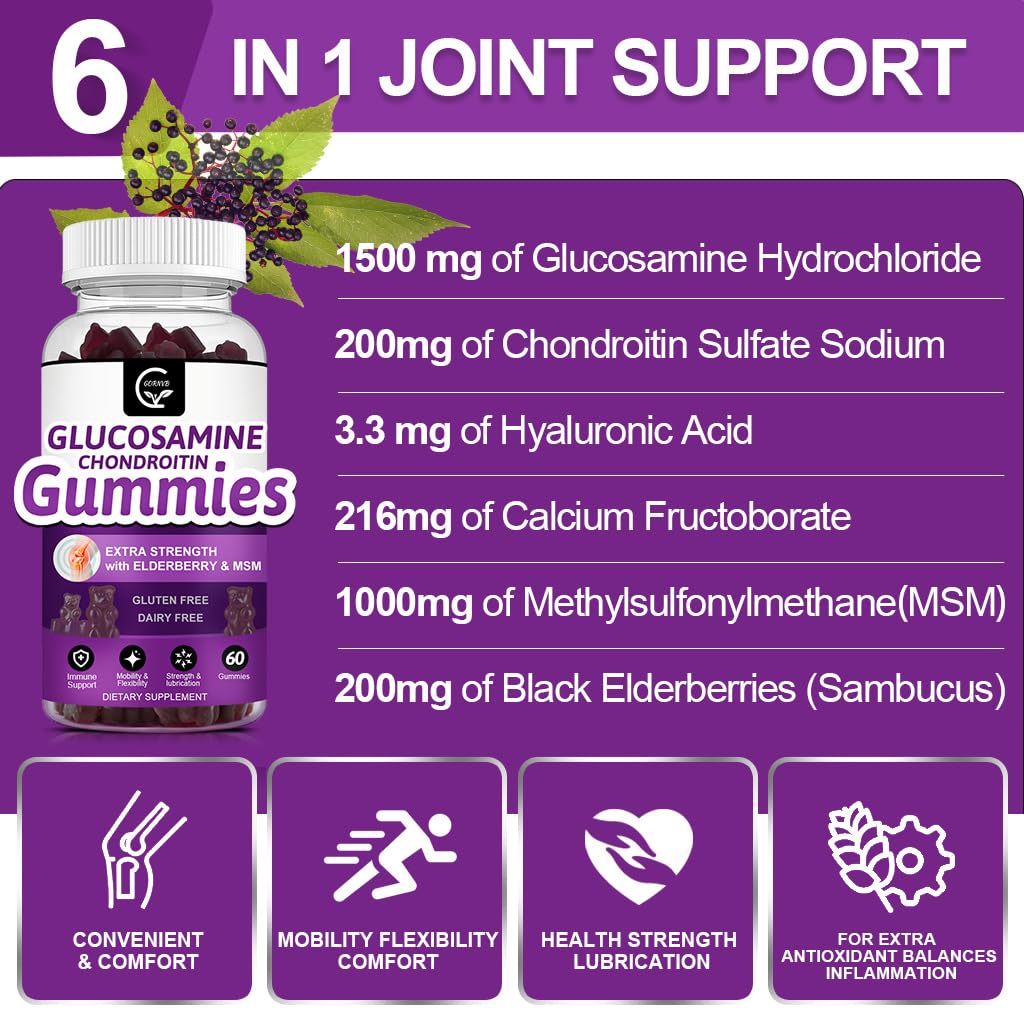 Glucosamine Chondroitin Gummies with MSM & Elderberry 2 Pack K52865