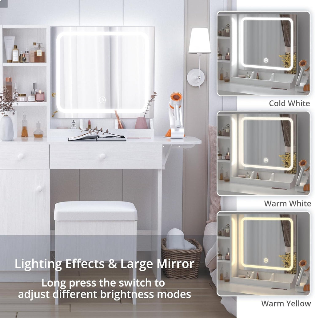 Vanity Desk with Charging Station N413