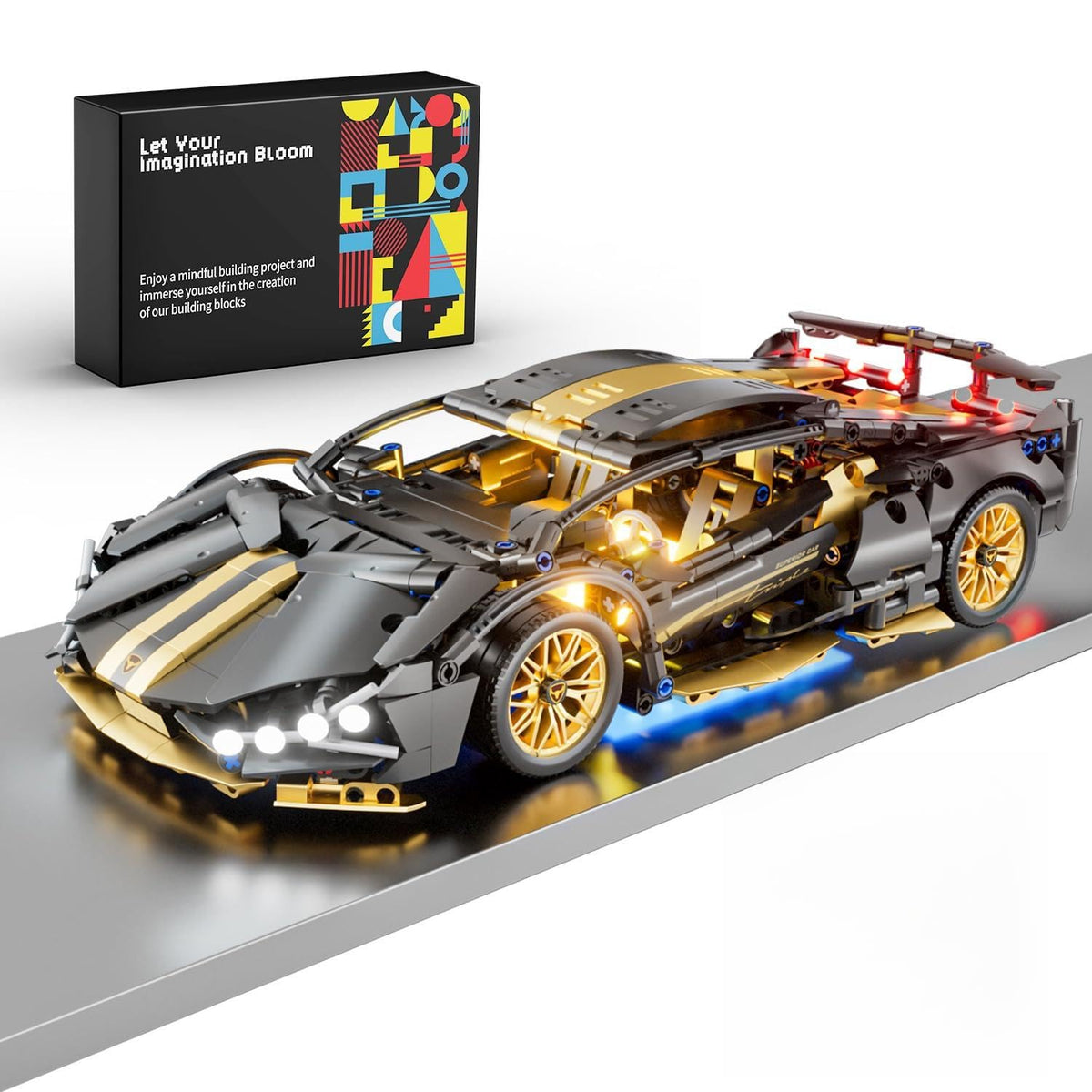 1:14 Building Block Car Set with LED M742996