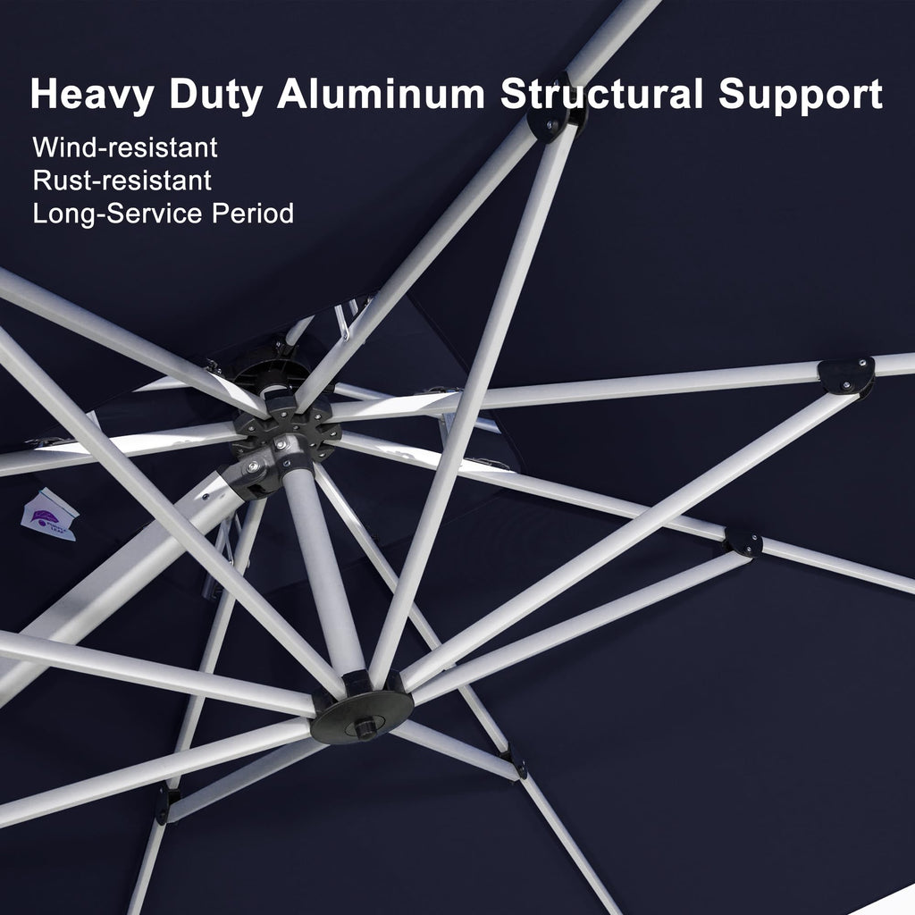 10 FT Navy Blue Cantilever Patio Umbrella H9651