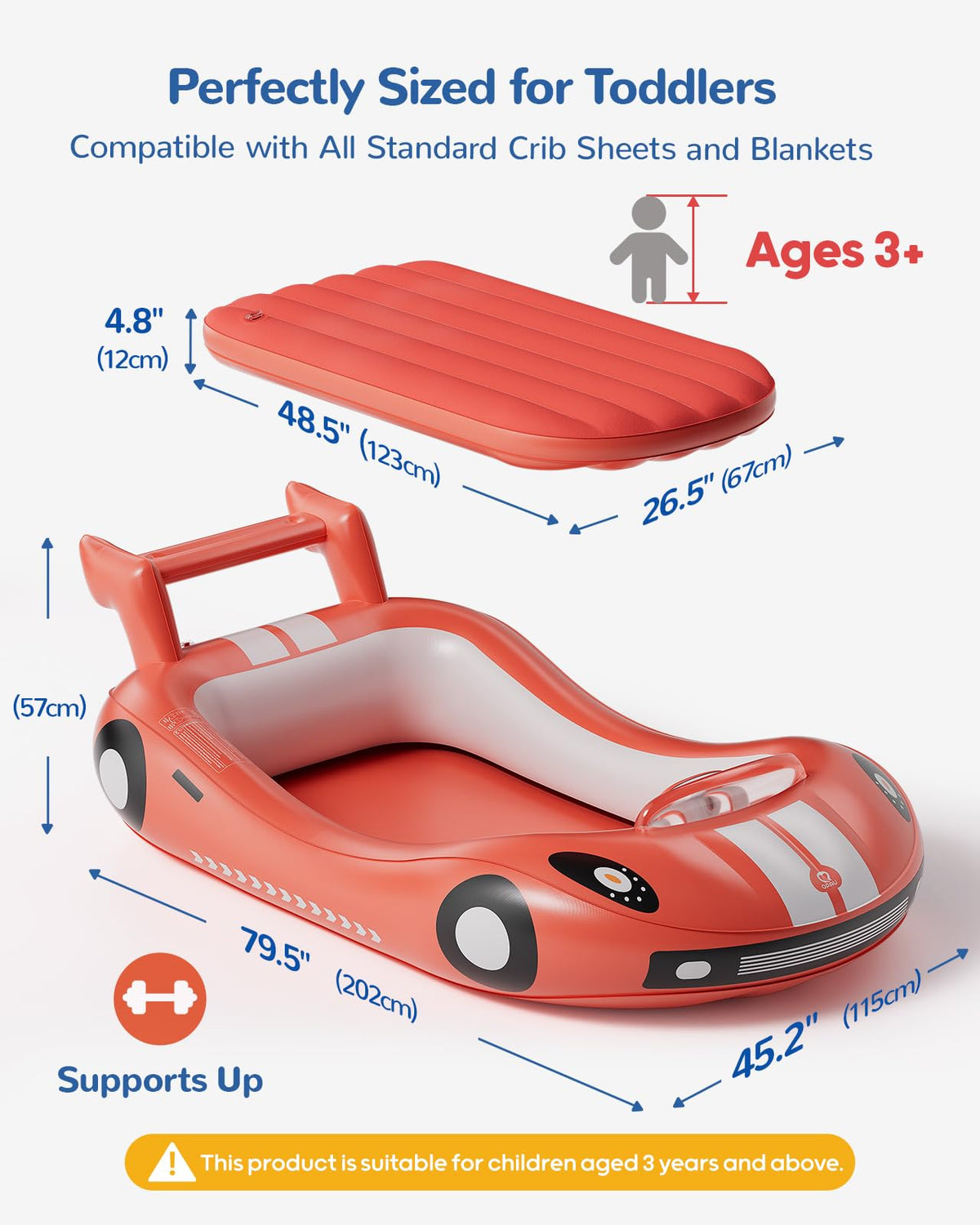 Inflatable Toddler Travel Bed with Electric Pump H647