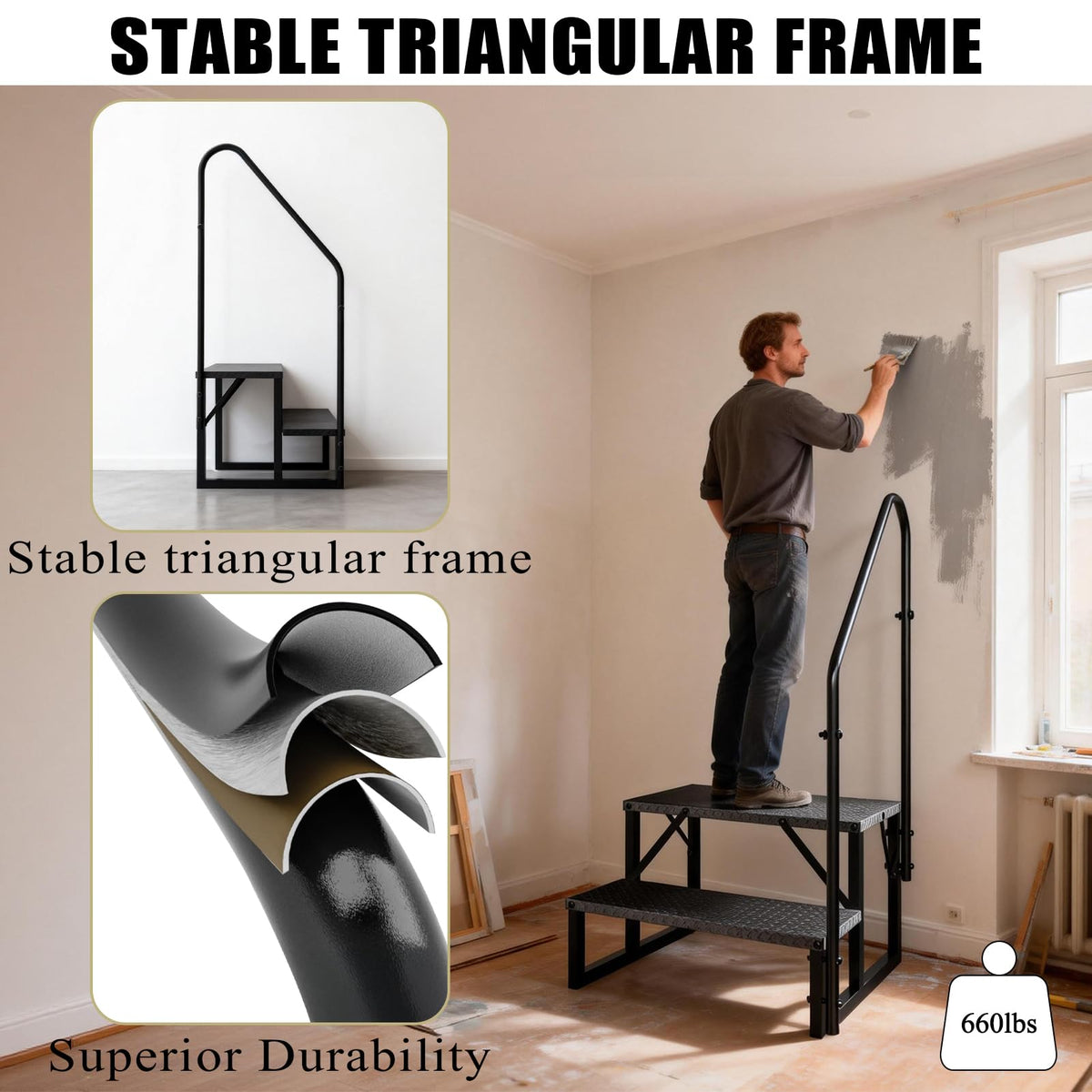 2 Step Ladder with Handrail V801