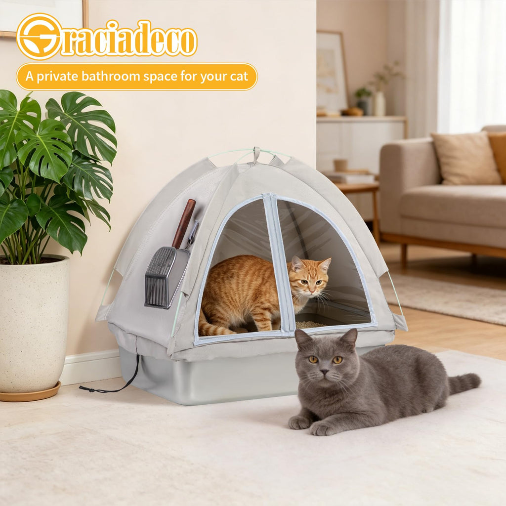 Stainless Steel Extra Large Enclosed Cat Litter Box B815