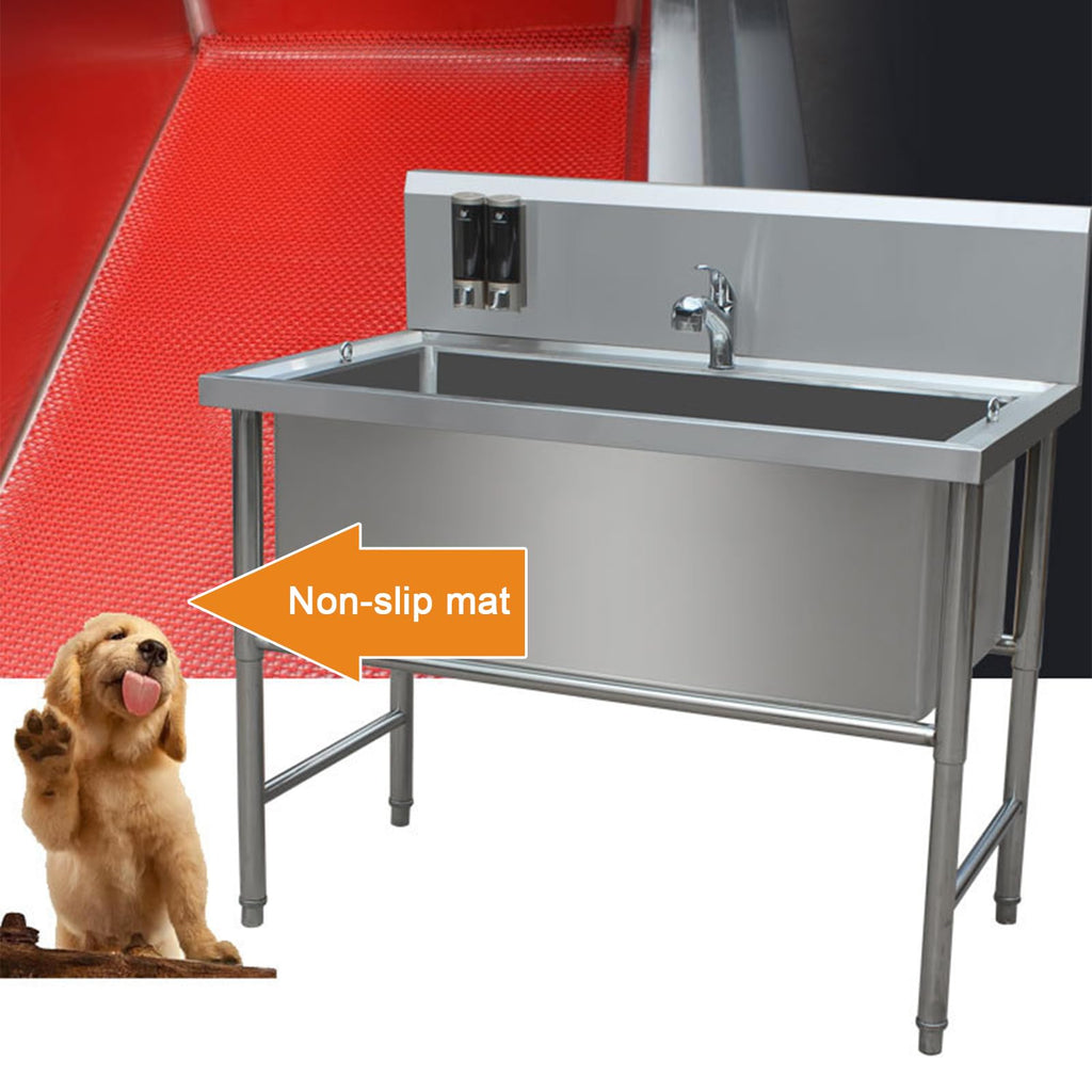 47" Stainless Steel Dog Grooming Tub with Stairs H4755