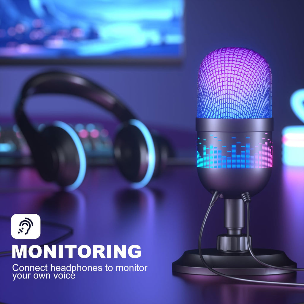 USB Condenser Gaming Microphone with RGB Lighting K76483