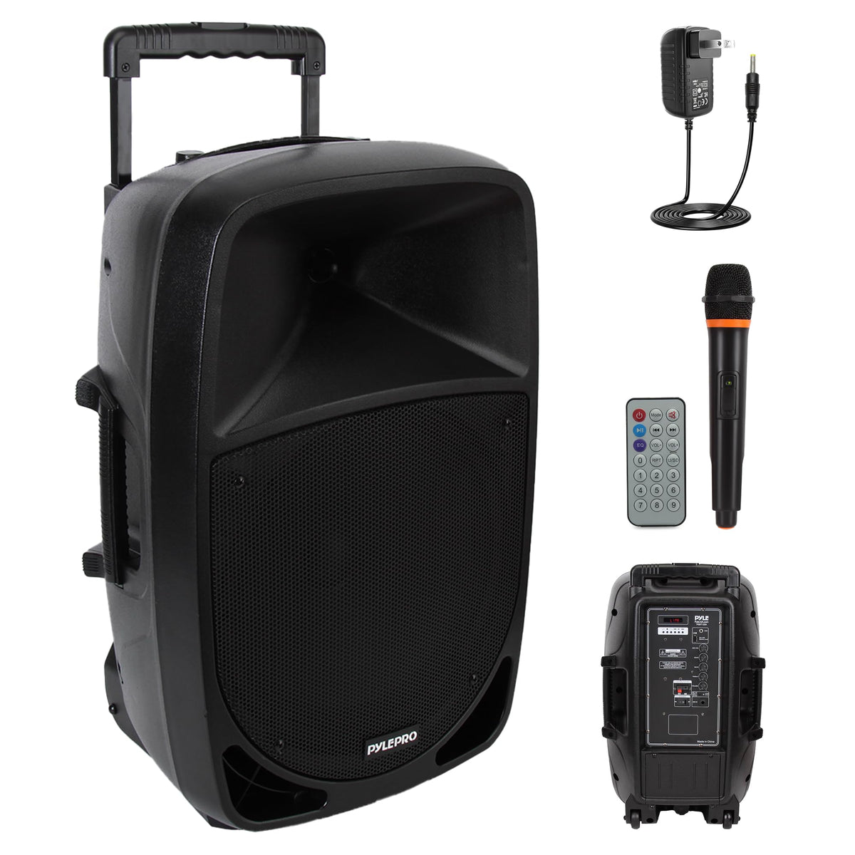 1200W Portable Bluetooth PA Speaker with Subwoofer and Wireless Microphone Y141