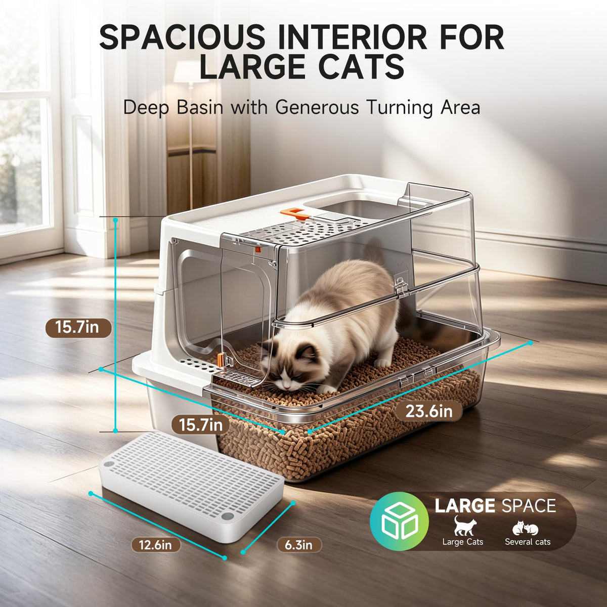 XL Stainless Steel Cat Litter Box X37138