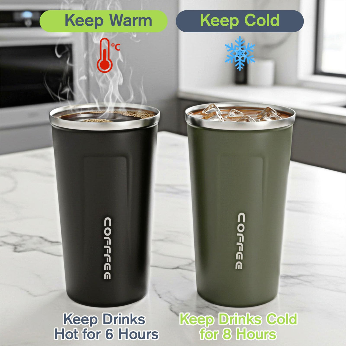 4 Pack 17oz Stainless Steel Insulated Coffee Mug with Lid V261