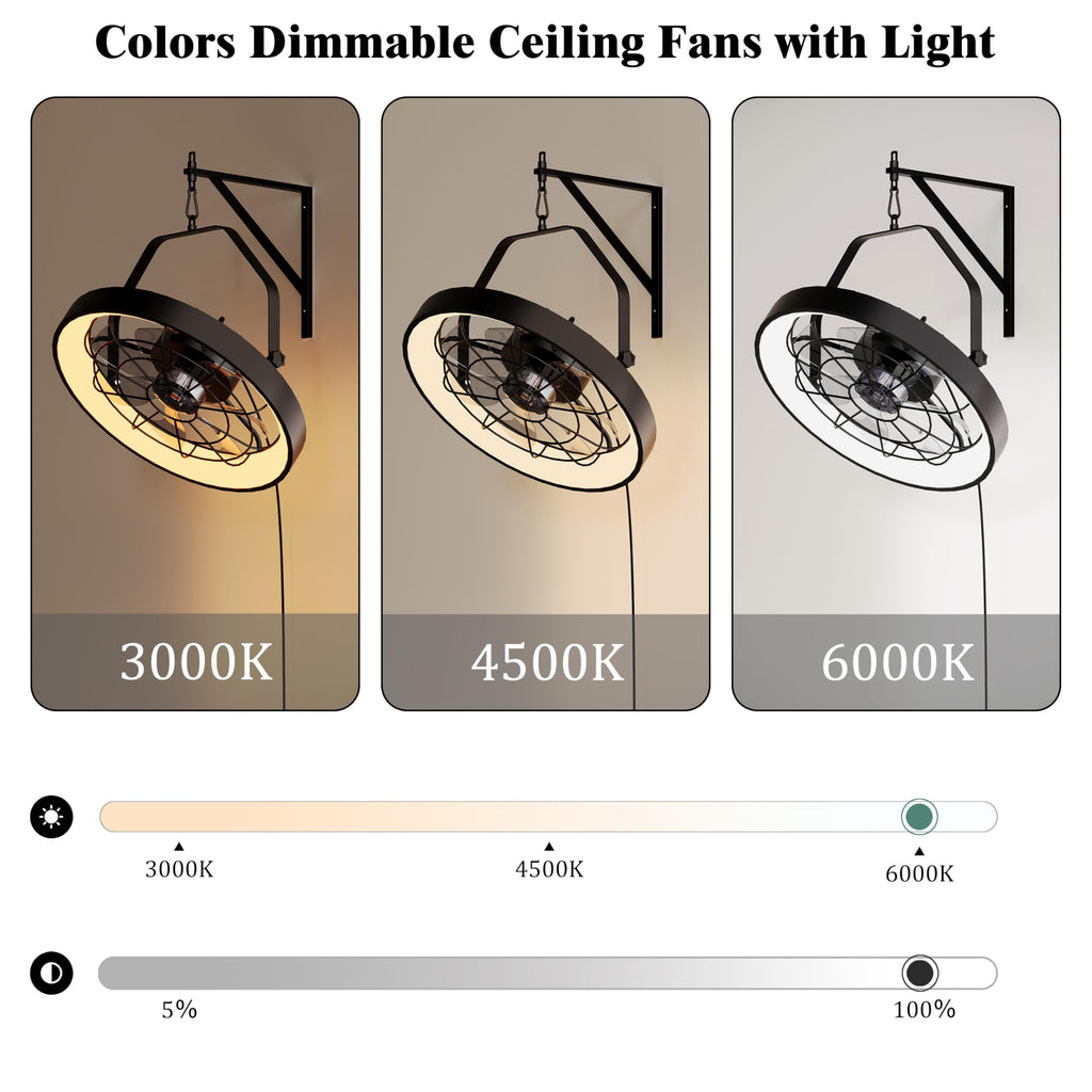 20 Inch Plug In Wall Mount Fan with Light P14517