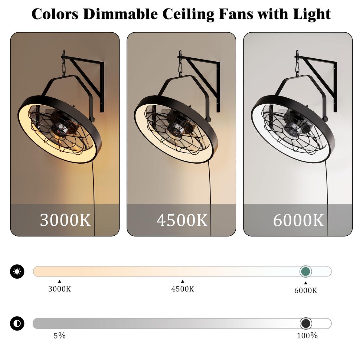 20 Inch Plug In Wall Mount Fan with Light P14517