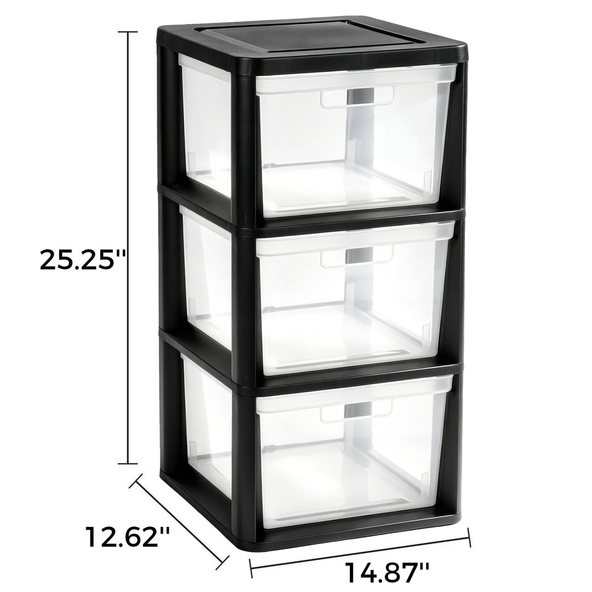 3-Drawer Plastic Storage Organizer Tower G13118