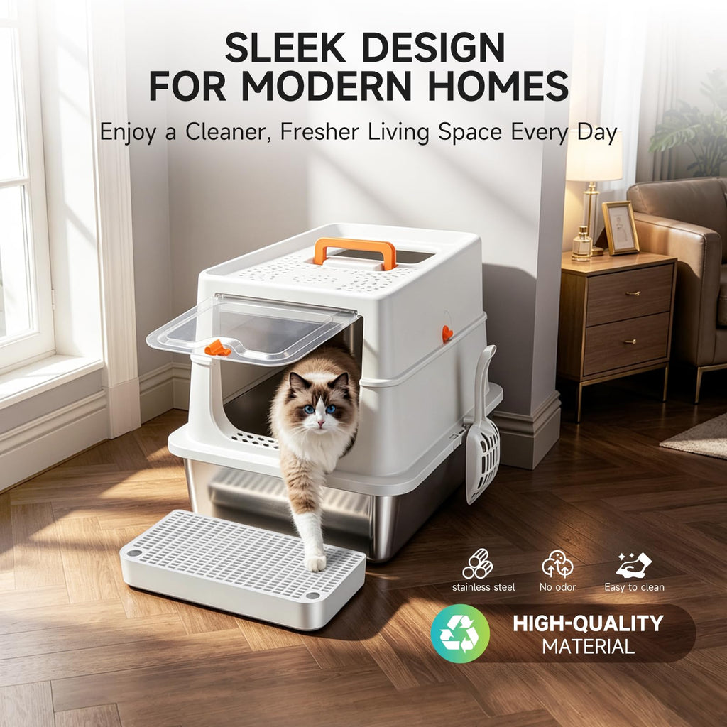 XL Stainless Steel Cat Litter Box X37138