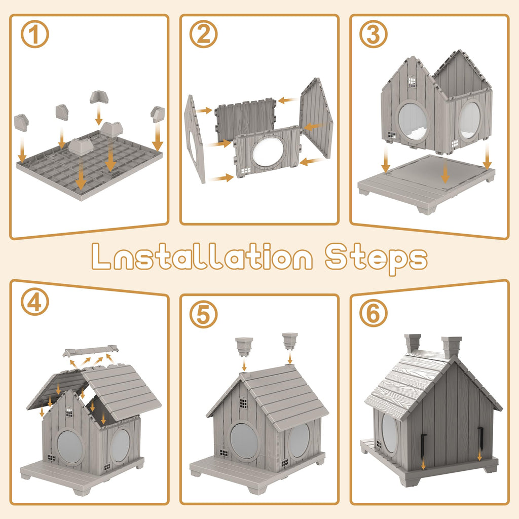 Weatherproof 1-Story Resin Cat House Z156