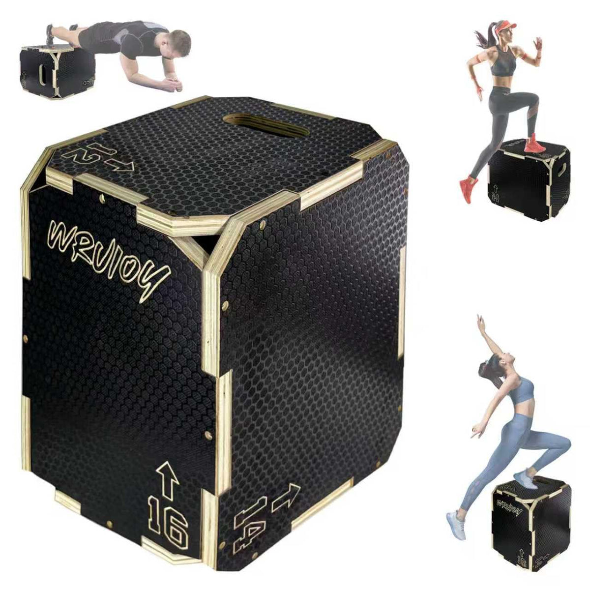 3 in 1 Non-Slip Wooden Plyometric Jump Box G84955