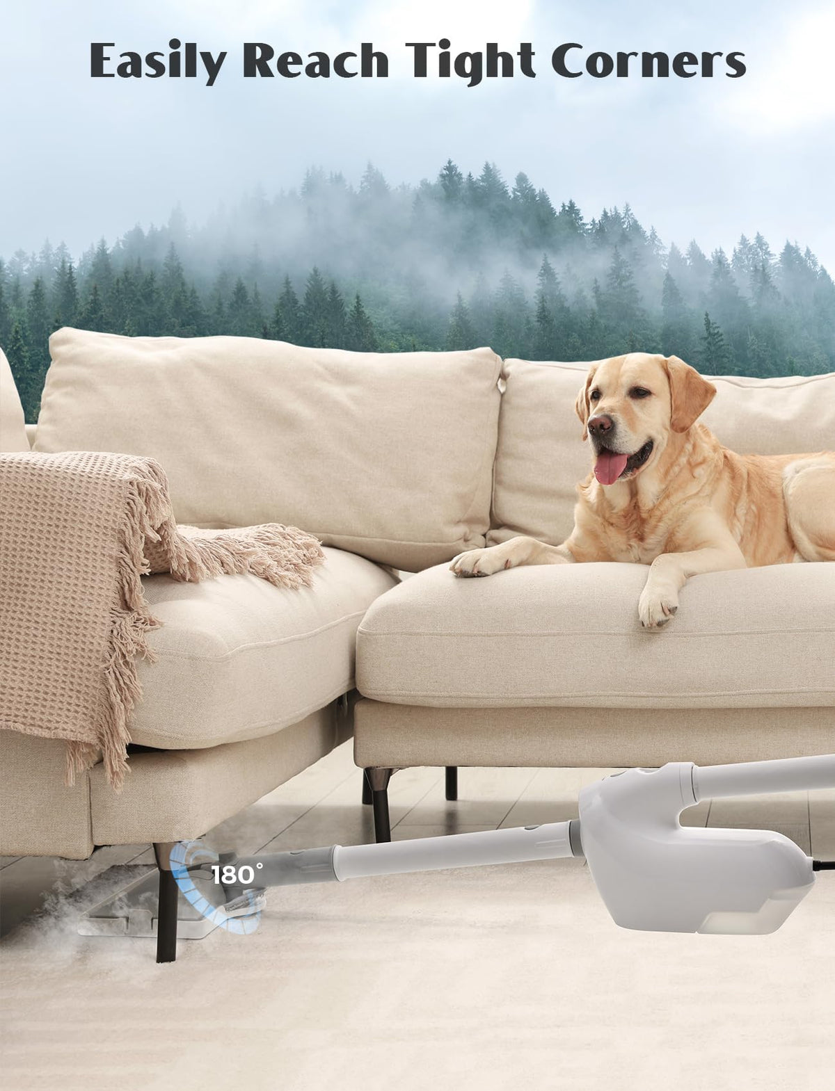 10-in-1 Steam Mop with Detachable Handheld Steamer L8362