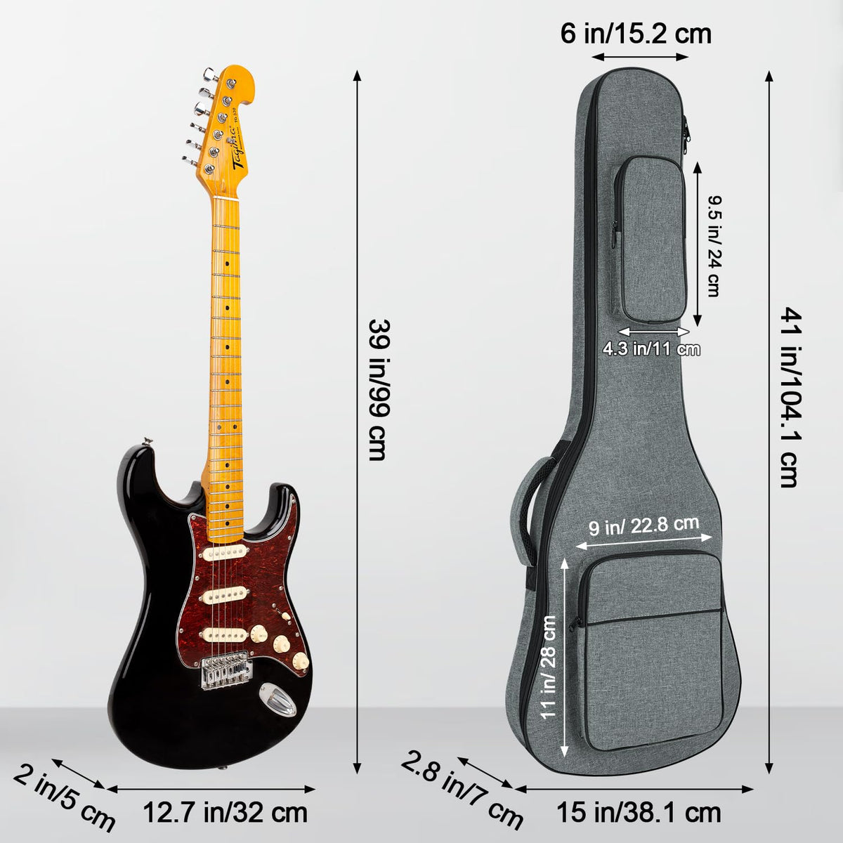 Padded Electric Guitar Gig Bag with Neck Strap N704