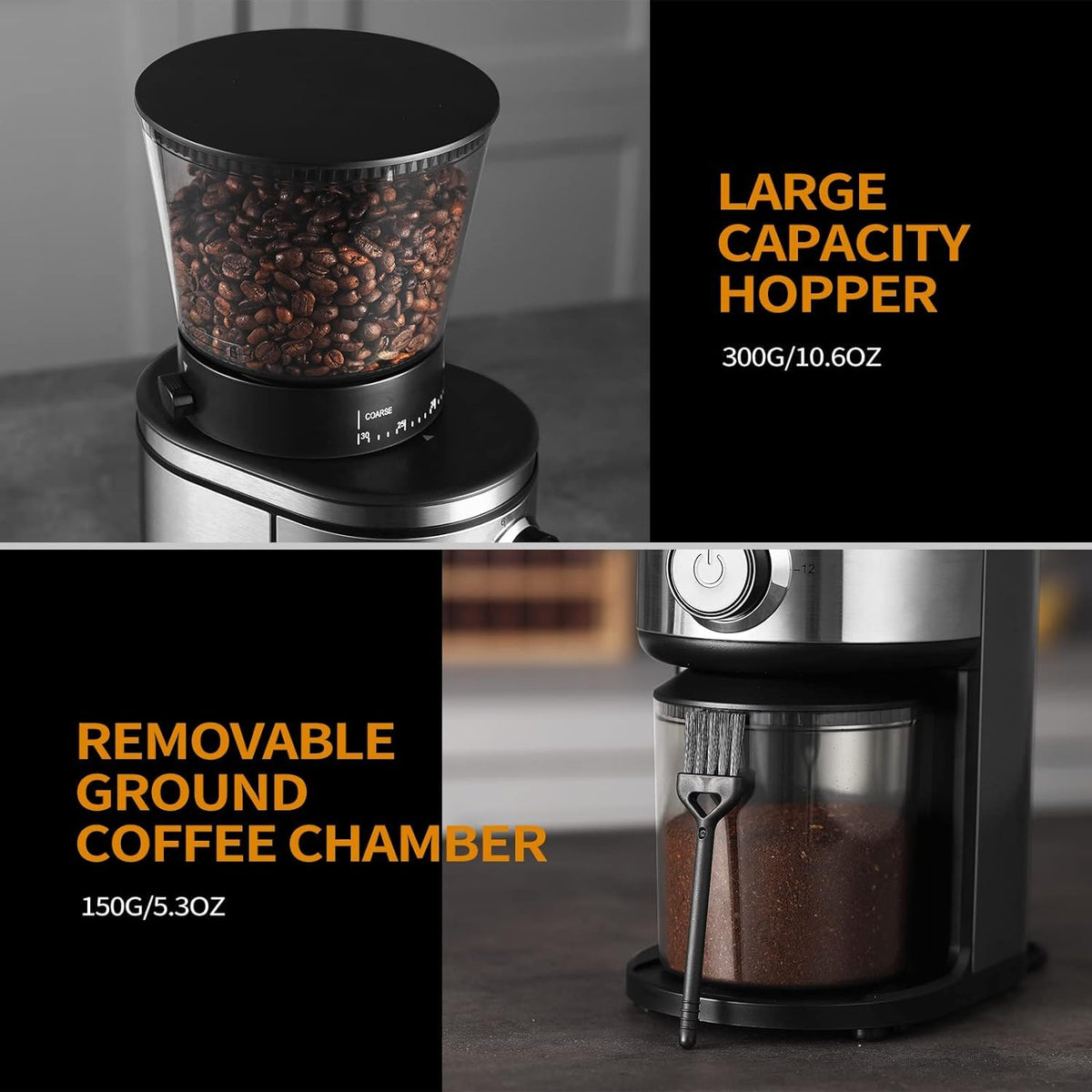 Electric Conical Burr Coffee Grinder with 30 Adjustable Grind Settings X5103