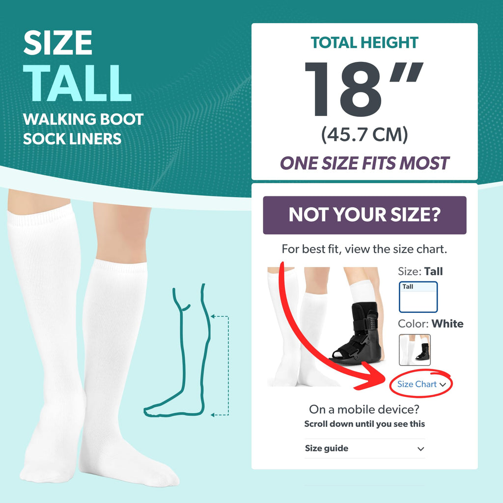 1 Pair White Tube Sock Liners P6982