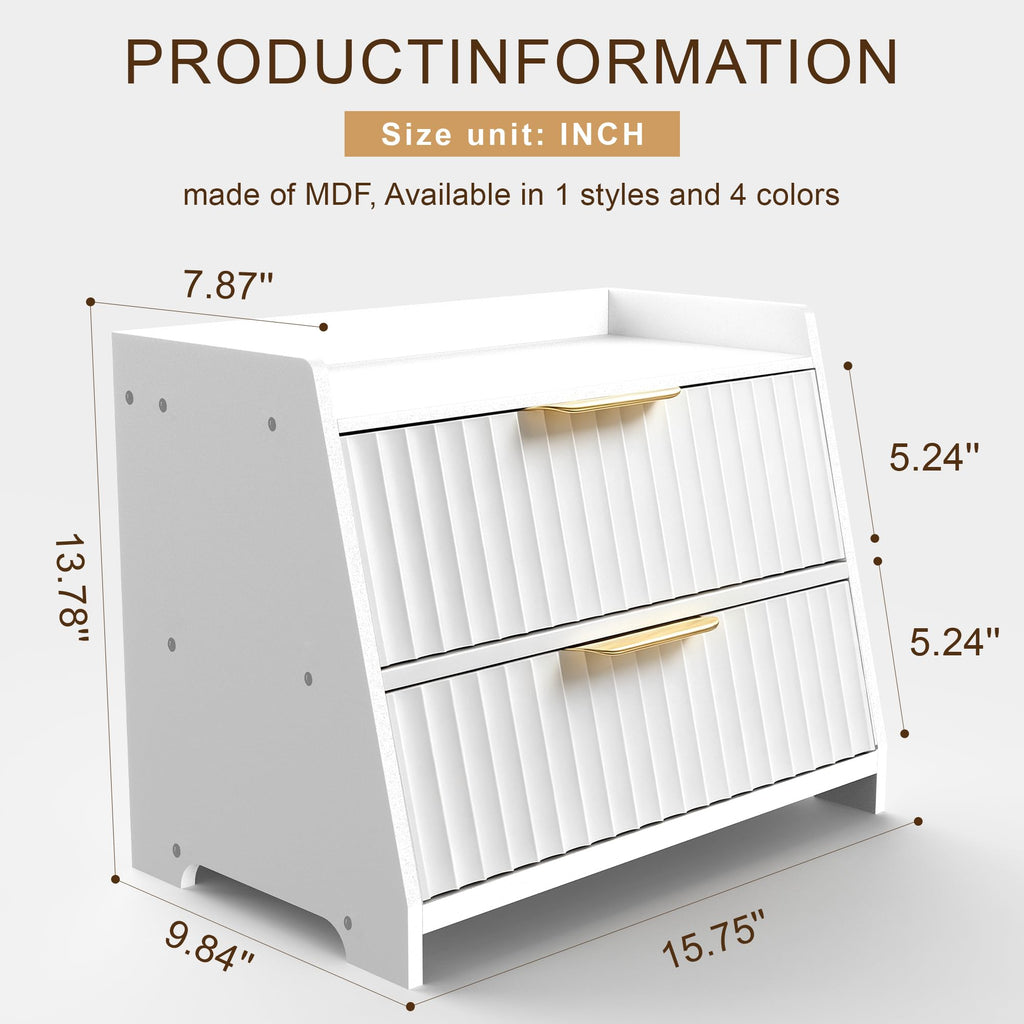 White Double Layer Wooden Bread Box Z73303