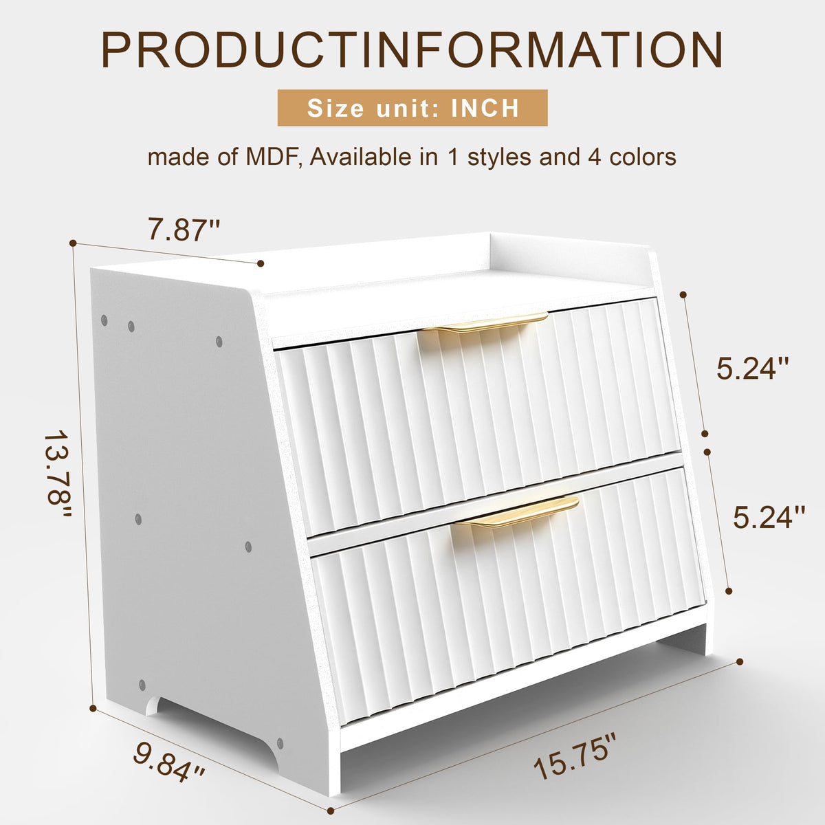 White Double Layer Wooden Bread Box Z73303
