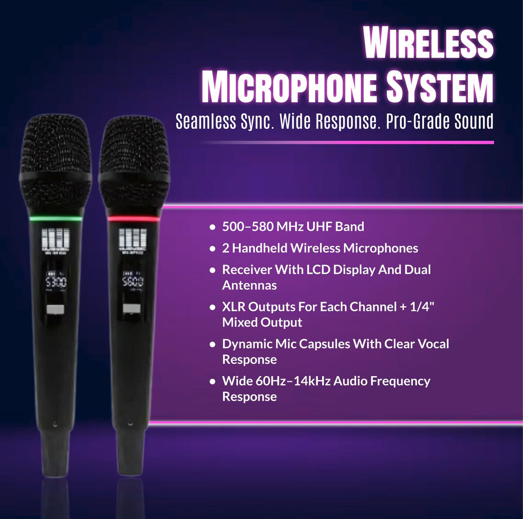 10" UHF PA System with Wireless Microphone U8913