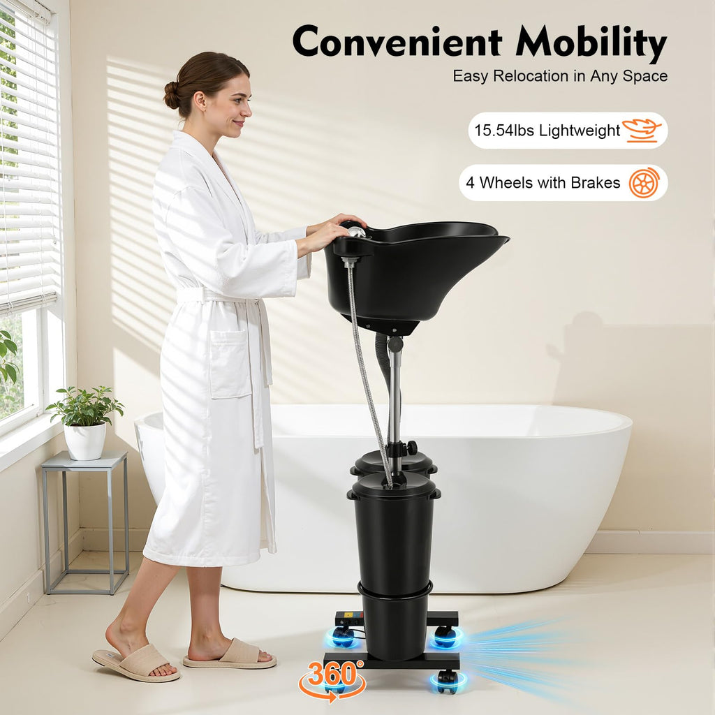 Portable Height Adjustable Shampoo Bowl with Electric Pump K51403