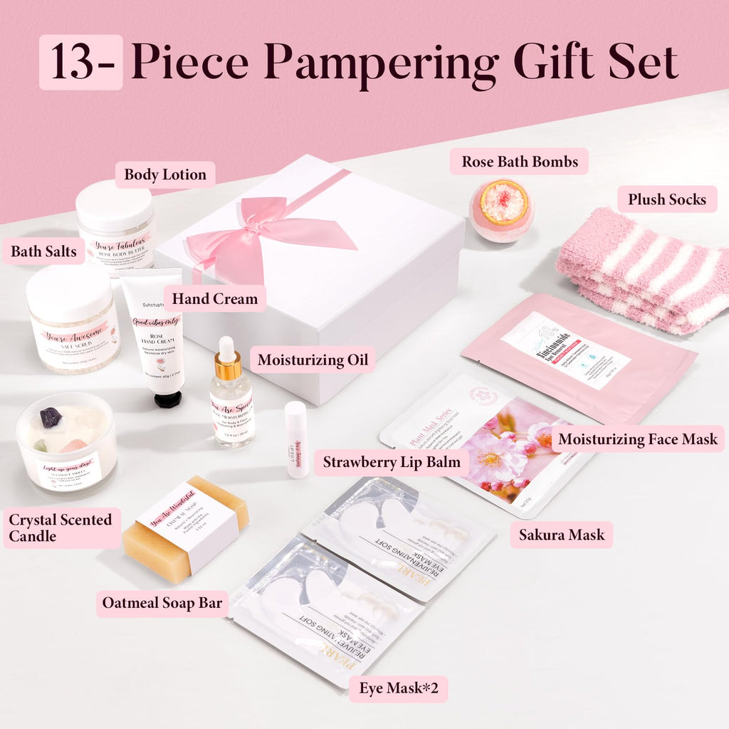 Pink 13Pcs Spa Bath Set R75394