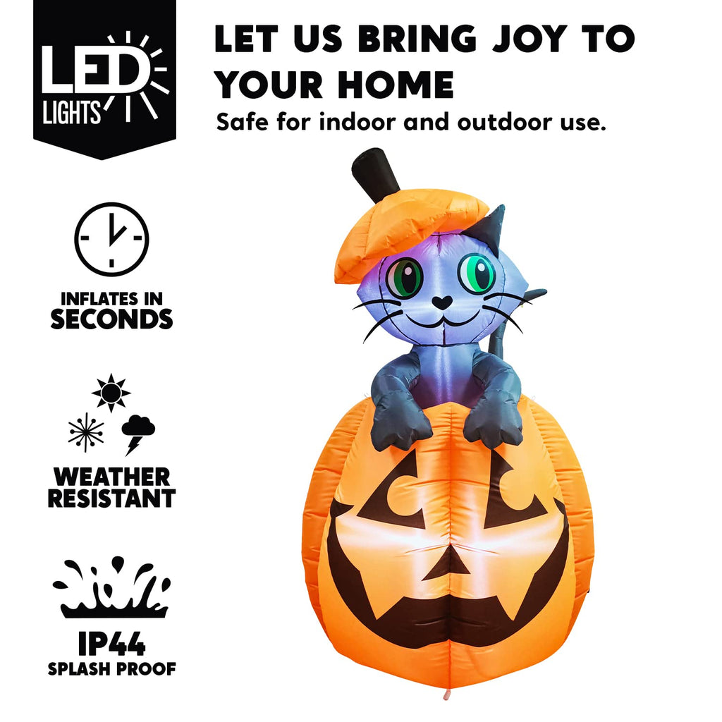 5 FT Animated Pumpkin Inflatable with LEDs Y71296