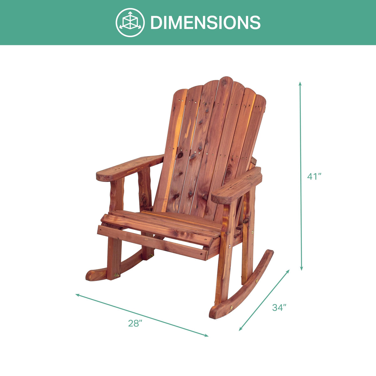 Cedar Adirondack Rocking Chair S893