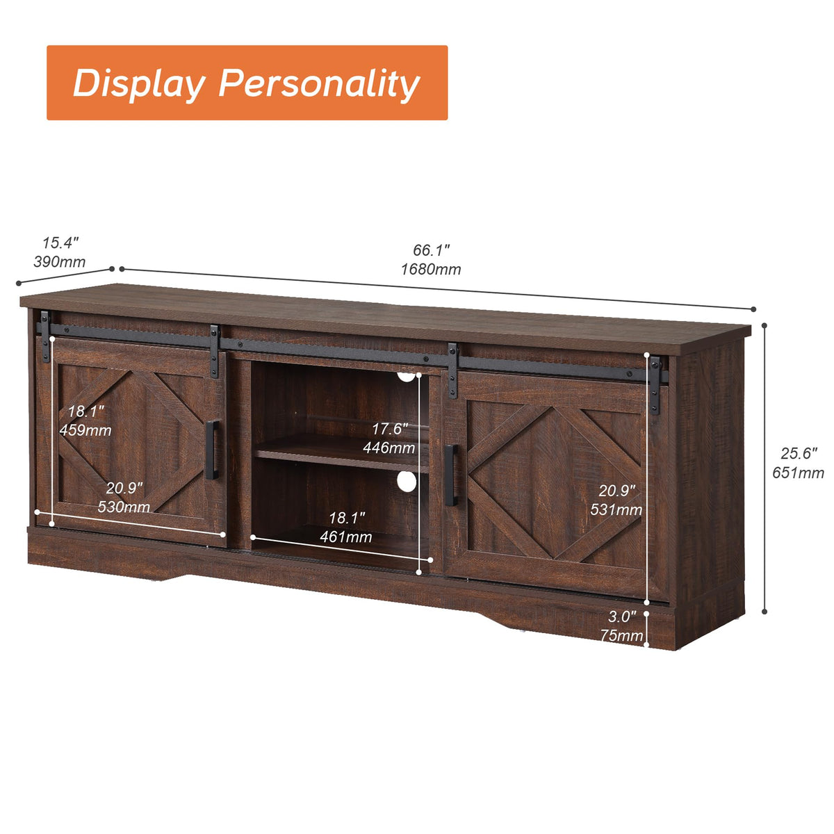 Farmhouse TV Stand for 60-75 inch TV G78239