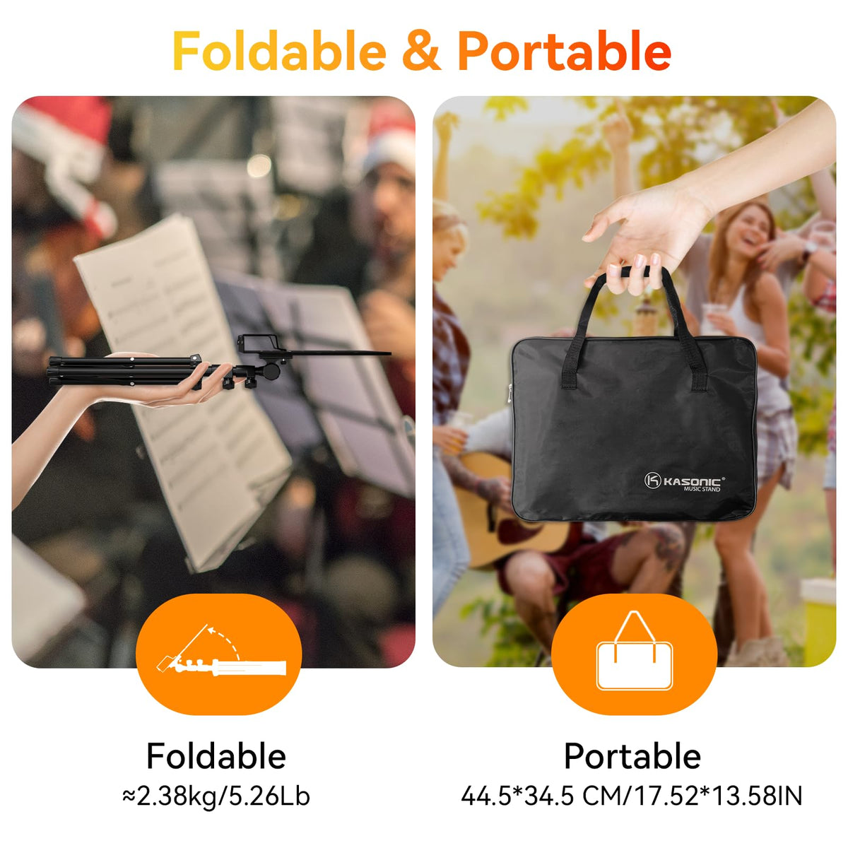 Folding Sheet Music Stand & Desktop Book Stand with Carrying Bag R150427