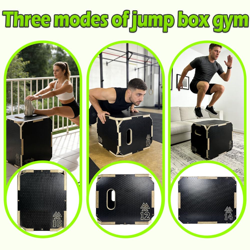 3 in 1 Non-Slip Wooden Plyometric Jump Box G84955